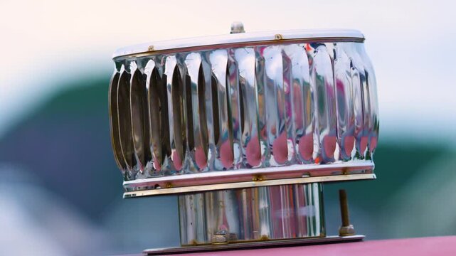 Wind driven fan on a boat
