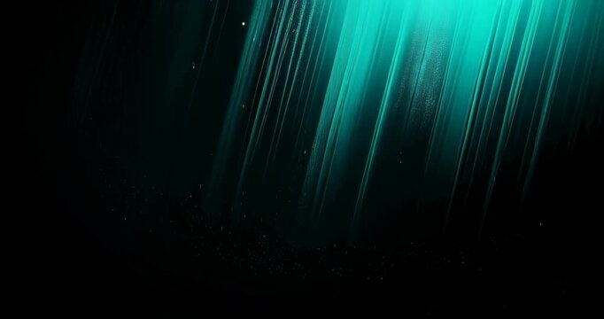 Turquoise Light Rays. Abstract Motion Background. 