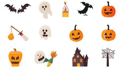 ポップで怖かわいい！ハロウィンにぴったりのアイコンセット（透明背景）
