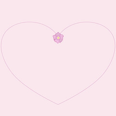 pink heart with flowers