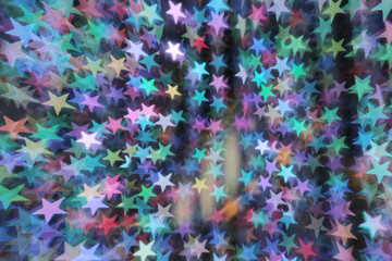 a Blurred Christmas lights in the shape