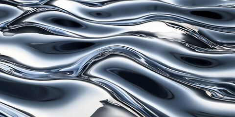 silver wavy liquid background,