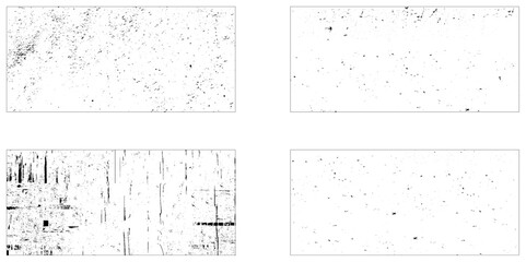 Grungy decoration elements for social, Grunge overlay textures with dust grain isolated on white background.