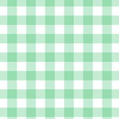 Seamless light green and white gingham check pattern for backgrounds textile or wallpaper