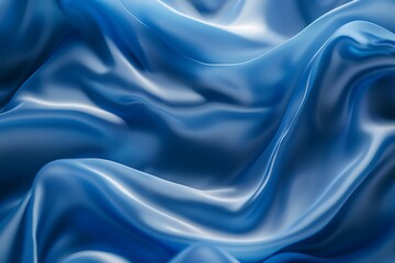 Obraz premium Abstract Blue Silk Fabric Waves