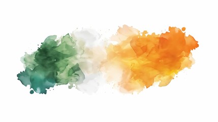 Abstract Indian Flag Watercolour Creative Tricolour Brush Strokes for Artistic and Patriotic Designs
