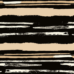 Abstract seamless pattern with black white and beige stripes. This textured design is perfect for adding a modern touch to any project