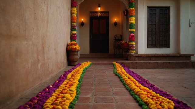 An_entrance_decorated_with_Diwali_torans