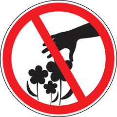 Do not pick the flowers sign icon vector.eps