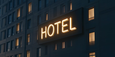 Obraz premium hotel sign at night