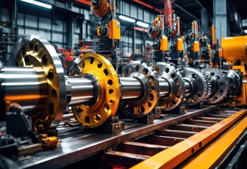 Obraz premium vibrant dynamic industrial machinery action showcasing bright colors innovative designs, automation, technology, equipment, performance, systems, tools