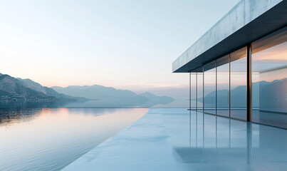 Fototapeta premium Modern high-end villa building scene background