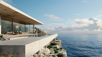 Obraz premium Modern high-end villa building scene background