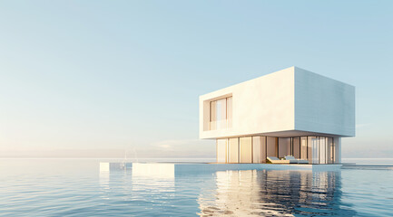 Fototapeta premium Modern high-end villa building scene background