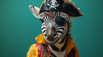 Fototapeta premium Zebra Dressed as a Pirate