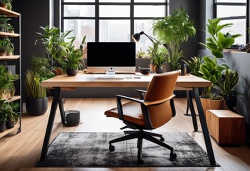 modern versatile workspace setup featuring advanced ergonomic essential tools productivity, technology, furniture, design, office, equipment, computer