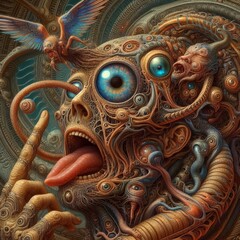 Fototapeta premium very strange photorealistic detailed illustration with deep meaning 