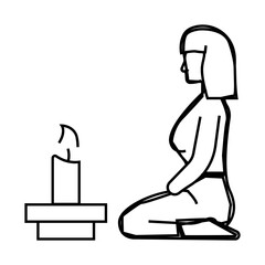 focused meditation line icon vector. focused meditation sign. isolated contour symbol black illustration