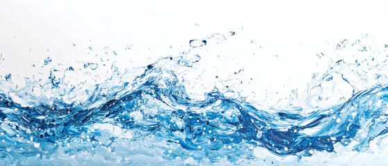 water shimmering like a wave on a white background