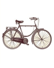 Retro Bicycle Hand-Drawn Illustration of Classic Vintage Bike Detailed Sketch Art