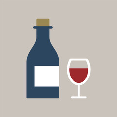 お酒のシンプルなカラーアイコン