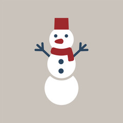 雪だるまのシンプルなカラーアイコン