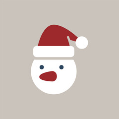 雪だるまのシンプルなカラーアイコン