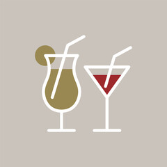 お酒のシンプルなカラーアイコン