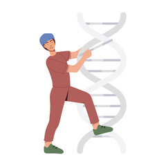 Character based flat illustration of geneticist 

