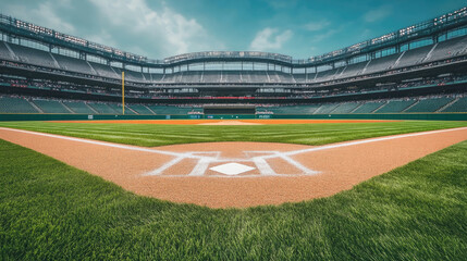Fototapeta premium Wide shot of the baseball field 