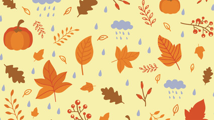 Autumn leaves fall background illustration. Beautiful autumn scenery background, Autumn fall season background illustration vector.