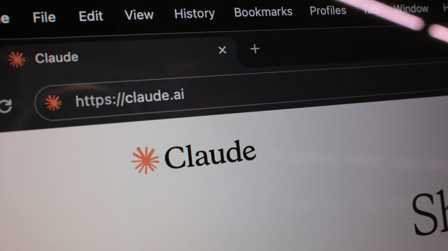 London, UK, 03 August 2024: Claude.AI website on laptop screen