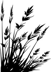 Grass silhouette corner border