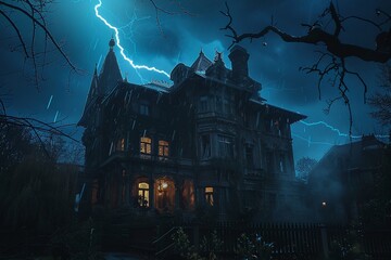 ai generative creepy mad scientist castle