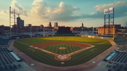 Wide shot of the baseball field 