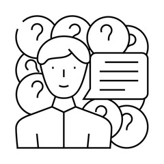 questions for seller line icon vector. questions for seller sign. isolated contour symbol black illustration