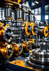 Fototapeta premium high performance machinery displaying efficiency action sleek designs advanced technology work, automation, robotics, equipment, manufacturing, industrial