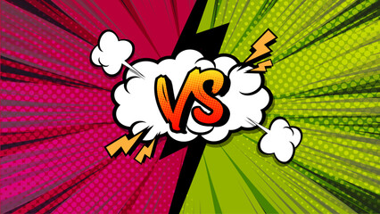 Versus Screen retro game VS Interface. Versus Screen With Speedlines.	