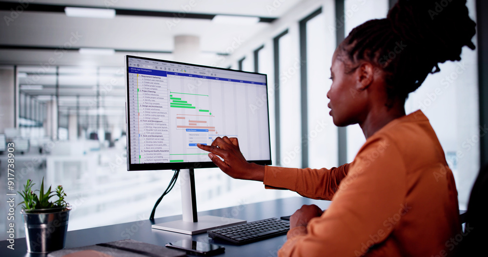 Poster gantt software project document plan list banner