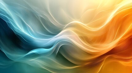 Obraz premium Golden-Teal Abstract Background with Soft Edges and Blurred Details, Elegantly Flowing Curves and Harmonious Color Gradient, Capturing a Modern, Minimalist Aesthetic