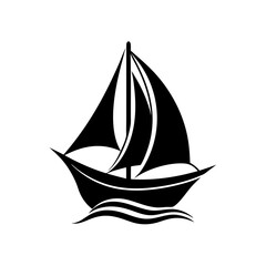 Sail logo design silhouette vector template illustration