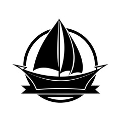 Sail logo design silhouette vector template illustration