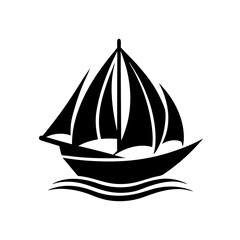 Sail logo design silhouette vector template illustration