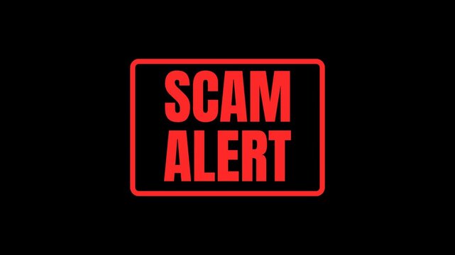 Scam alert animation, motion graphic