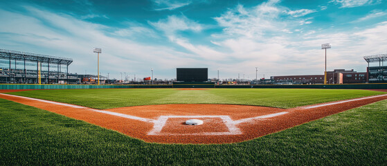 Fototapeta premium Wide shot of the baseball field 
