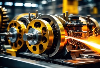 dynamic industrial machinery vibrant characteristics displaying innovative design functionality action, technology, equipment, mechanical, engineering