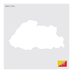 bhutan country map and flag