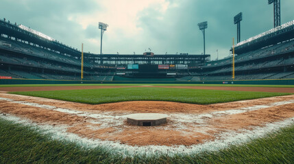 Obraz premium Wide shot of the baseball field 