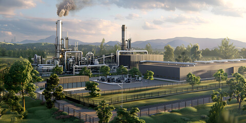 Obraz premium Green Manufacturing: Eco-Friendly Industrial Solutions, Sustainable Industry Practices: Green Technology in Manufacturing