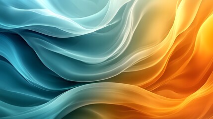 Obraz premium Golden-Teal Abstract Background with Soft Edges and Blurred Details, Elegantly Flowing Curves and Harmonious Color Gradient, Capturing a Modern, Minimalist Aesthetic